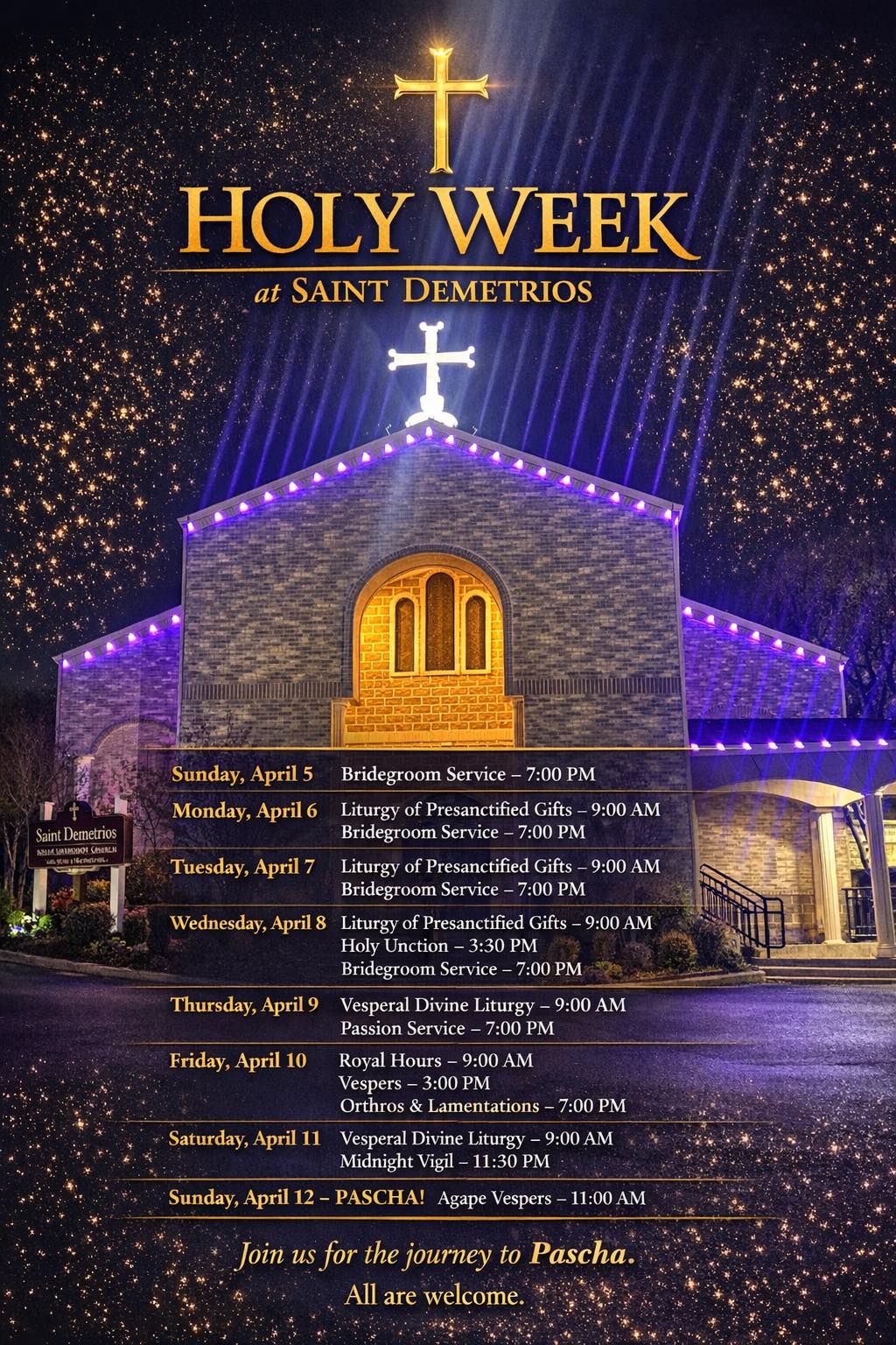Holy Week Schedule